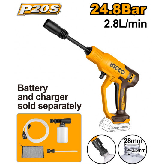 Ingco Cordless Pressure Washer 24.8 Bar (Tool Only) Ingco Cordless Pressure Washer 24.8 Bar (Tool Only)