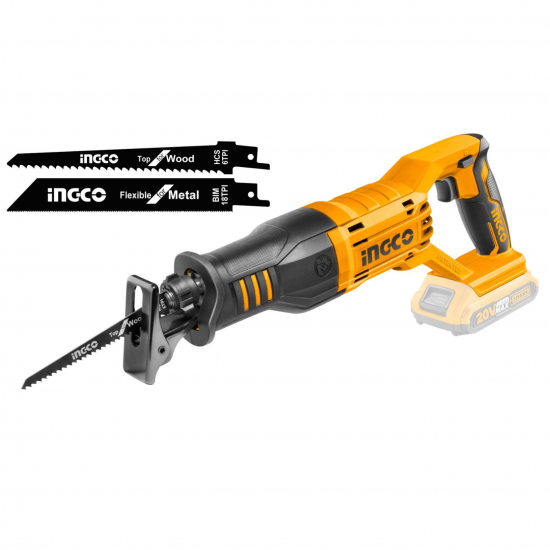 Ingco Cordless Reciprocating Saw 20V Li-Ion P20S With 2 Blades Ingco Cordless Reciprocating Saw 20V Li-Ion P20S With 2 Blades