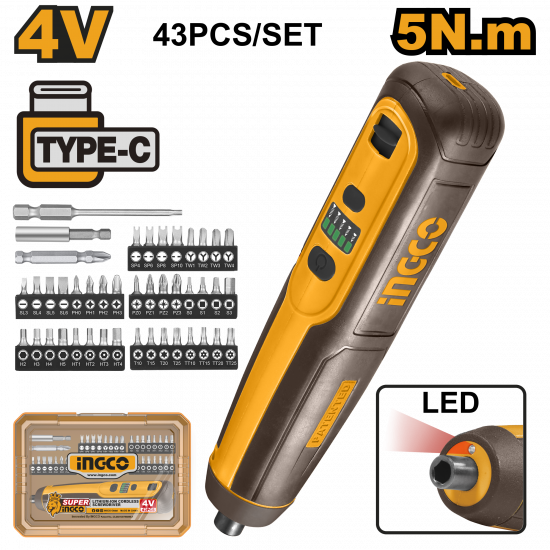 Ingco Cordless Screwdriver 4V Ingco Cordless Screwdriver 4V