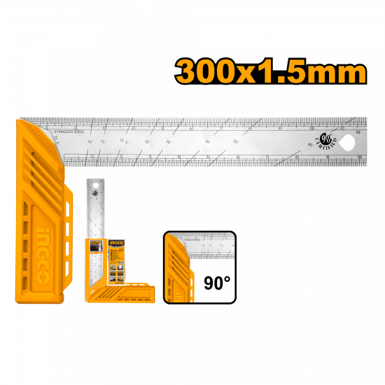 Ingco Angle Carpenters Square - Stainless Steel Blade (300Mm) Ingco Angle Carpenters Square - Stainless Steel Blade (300Mm)