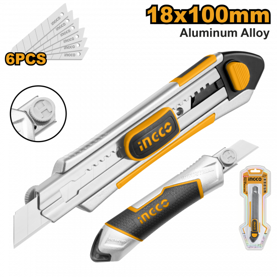 Ingco - Snap-Off Blade / Utility Knife Including Blades Ingco - Snap-Off Blade / Utility Knife Including Blades