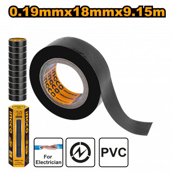 Ingco - Pvc Insulating Tape (10 Rolls Per Tube) Ingco - Pvc Insulating Tape (10 Rolls Per Tube)