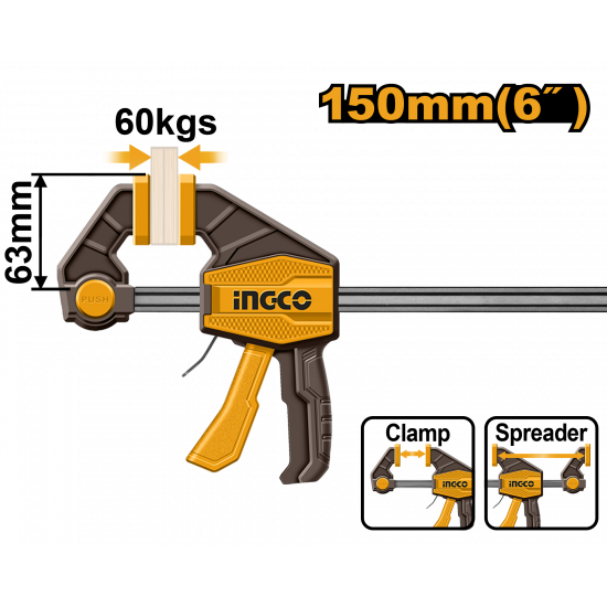 Ingco Quick Bar Clamp 150Mm Ingco Quick Bar Clamp 150Mm