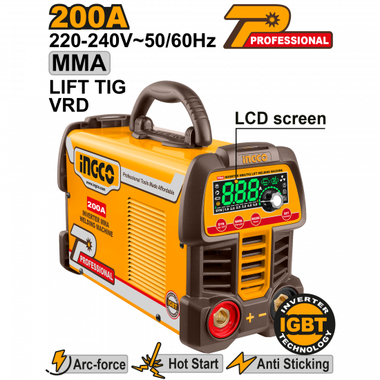 Ingco Inverter 200A Mag/Tig 79V + Accessories Ingco Inverter 200A Mag/Tig 79V + Accessories