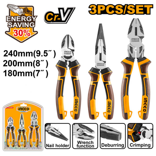 Ingco Plier Set - 3 Piece Ingco Plier Set - 3 Piece