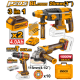 Ingco Cordless Impact Drill, Angle Grinder and Rotary Drill 20V Combo Kit Ingco Cordless Impact Drill, Angle Grinder and Rotary Drill 20V Combo Kit